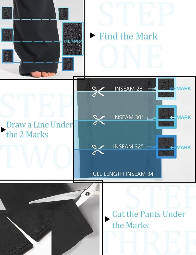 Safort 28" 30" 32" 34" Inseam Regular Tall Bootcut Yoga Pants, 4 Pockets, UPF50+, Black, XL - Image 4